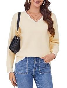 Arolina Plus Size Oversized Sweaters for Women 2025 Long Sleeve V Neck Knitted Warm Pullover Tops Fall Trendy Outfits Clothes, Yellow XXL