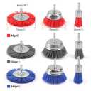 POLIWELL Nylon Filament Brush 9 Pack, Abrasive Wire Brush Wheel & Cup Brush Set, Drill Bit Sanding Brush with 1/4 Hex Shank for Steel Rust Removing, Grill Cleaning, Flaking Paint Refinishing