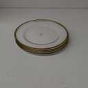 Clear Glass Charger 13 Inch Dinner Plate With 0.5 CM Metallic Rim - Set of 4 - Gold