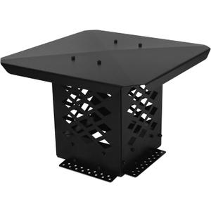 Chimney Cap 8" x 8" Chimney Cover Fireplace Chimney Caps All Weather Chimney Covers Adjustable Bottom and Side Mount Suitable for Outside Existing Clay Flue Tile Sizes Galvanized Steel Black