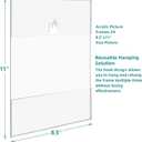 Bluesun 8.5x11 Picture Frame set of 2 pack Acrylic Frames -8.5x11 Business License Certificate Frame Great for Hanging Wall Vertical, Frameless Clear Frame Various Decorative Style