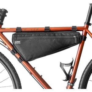 GORIX Bike Triangle Bag Frame Bag Top Tube Bag 3L Waterproof Cycling Road Mountain Bicycle (GX-FB WEB)