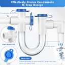 3/4 Inch Standard Condensate Trap with Cleaning Brush, PVC U Trap for HVAC Systems, Air Conditioner, Effectively Drains Condensate(2 Pack)