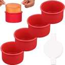 HUAKENER 4 Inch Cake Pan, 4 Pack Silicone Cake Molds with 100 Pieces Parchment Paper, Nonstick Round Cake Pan for Smash Cakes, Layer Cakes, Cheese Cakes, Chocolate Cakes