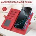 for iPhone 16 Pro Max Wallet Case,Fashionable Faux Leather Wallet Handbag Phone Case,Stylish Crossbody Protection with Card Slots & Anti-Slip Design(Red)