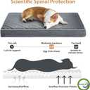 WNPETHOME Orthopedic Giant Dog Beds Large Sized Dog, Waterproof Extra Large Dogs Bed with Removable Washable Cover, Multi-Needle Quilting Dogs Crate Bed (Grey, 61"L x 43"W x 4"Th)