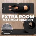 HemingWeigh 1 Inch Extra Thick Non Slip Yoga Mat - Exercise Mats for Home Workouts, Black (70"L x 23"W)