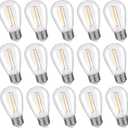 KLY 15-Pack LED String Light Bulbs, Plastic Shatterproof S14 Replacement Edison Bulbs, 1W Equivalent to 10W LED Bulb, Warm White 2200K E26 Base
