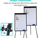 Dry Erase Easel 36" x 24", Height Adjustable Magnetic White Board with Tripod Stand, Office Presentation Board with 25 Sheets Flipchart Paper Pad, Magnets & Eraser, Black