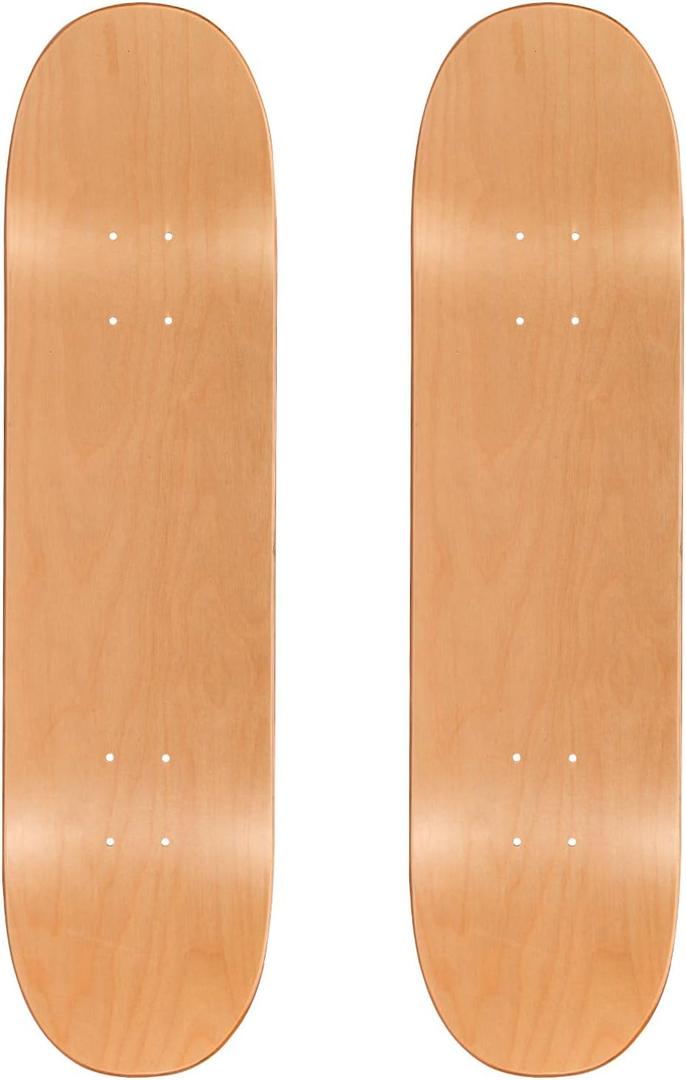 2PCS Skateboard Deck, 31 x 8 Inch 7-Layer Maple Blank Skateboard Deck, Double-Kick Skate Deck