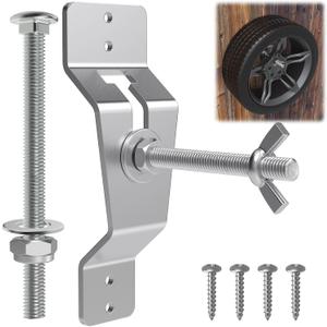 Wall Mount Spare Tire Carrier for Trailer,Spare Tire Carrier Bracket for Enclosed Trailer,Universal Wheel Bracket Trailer Spare Tire Mount (Silver)