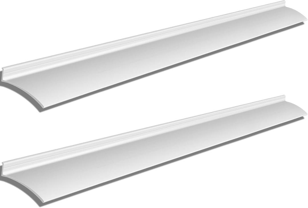Hicarer 2 Pcs 40 Inch Door Rain Drip Cap Guard Exterior Anodized Aluminum Overall Height 1-1/2 Inch Overhead Drip Edge Flashing Weather Stripping Window Deflector Home Top Roof Rain Diverter, Silver