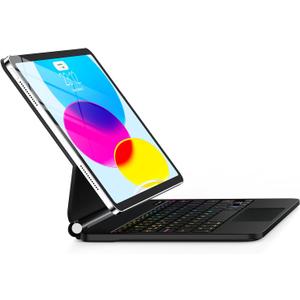 Keyboard Case for iPad 11th (A16) & 10th GenerationMagic-Style Backlit Keyboard with Multi-Touch Trackpad  Floating Cantilever Stand  Magnetic Case for iPad 11 inch &10th Gen 10.9 inch (Cool Black)