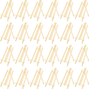 Bright Creations Wooden Mini Easel Stand for Desk or Tabletop (9 x 13.5 Inches, 24 Count)