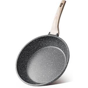 CAROTE Nonstick Frying Pan Skillet,Non Stick Granite Fry Pan Egg Pan Omelet Pans, Stone Cookware Chef's Pan, PFOA Free,Induction Compatible(Classic Granite, 8-Inch) (Black)