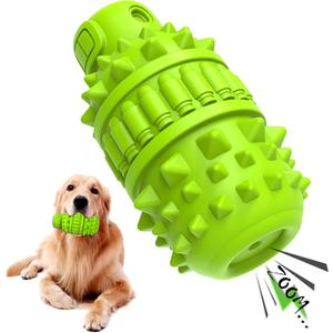 PIFFZEDO Dog Toys for Aggressive Chewers,Interactive Natural Rubber Chew & Squeaky Toy for Large Medium Breed,Dog Toothbrush,Tough & Durable (Green,Large) (Large(45-80 lbs))
