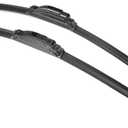 X AUTOHAUX 2pcs 26"+23" Silicone Front Windshield Wiper Blade for Honda Civic Hatchback 2002-2005 Windscreen Wiper OE Replacement Set All-Seasons J/U Hook