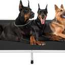 Veehoo Chew Proof Elevated Dog Bed - Cooling Raised Pet Cot - Silver Aluminum Frame and Durable Teslin Mesh Fabric, Unique Designed No-Slip Feet for Indoor or Outdoor Use, Black, XX-Large, CWC2003 (59.0"L x 37.5"W x 9.0"Th)