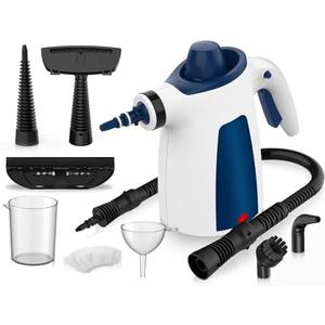 Pressurized Handheld Steam Cleaner with Safety Lock & 9 PCS Accessories, 350ML Large Water Tank Multi-Surface Steamer for Cleaning Auto Detailing, Pans, Kitchen Appliances, Window Blinds, Bird Cage