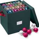 Storage Ornament Box - Holiday Organizer Cube with 64 Individual Compartments and Adjustable Dividers - For Christmas Decorations by Elf Stor (Green)