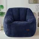 MAXYOYO Bean Bag Chair, Bean Bag Sofa with Filler, Cozy Living Room Chair for Adults and Kids, Stuffed Floor Sofa for Bedroom Dorm Reading, Navy, Standard
