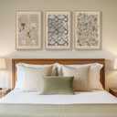 Framed William Morris Canvas Wall Art for Living Room, Set of 3 Large Neutral Floral Botanical Prints, Vintage Rustic Boho Pictures for Bedroom Hallway Office, 16x24 Inch, 16"W x 24" H x 3Pcs