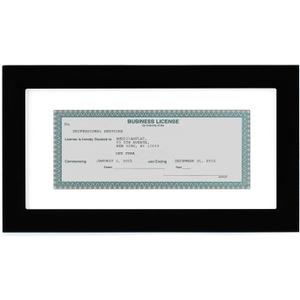 Americanflat 5x10 Business License Frame with Shatter-Resistant Glass - Use as 3.5x8 Frame with Mat or Display 5x10 Document Without Mat - Legacy Collection - Black License Frames for Tabletop or Wall