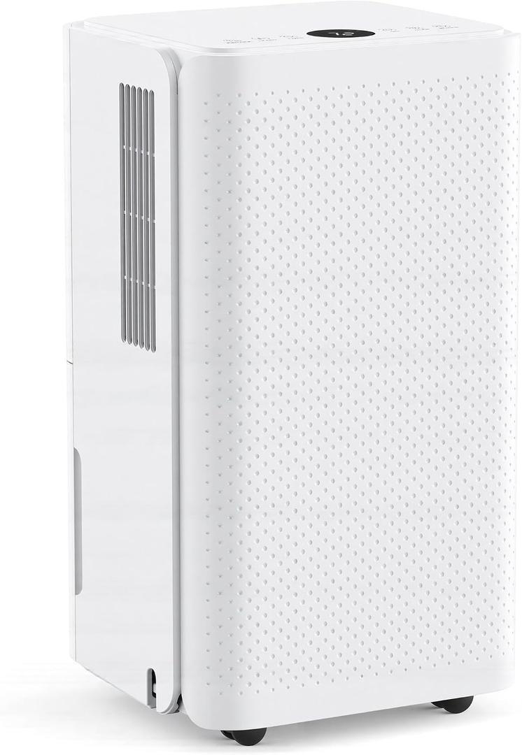 30Pints Dehumidifier with Drain Hose, 2,000 Sq.Ft Dehumidifier for Basement, 2L/0.53 Gallon Tank, Energy Star Cert. 38dB, Humidity Display Ring, Humidity Remover for Home, Bedroom & Bathroom