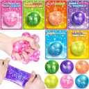 Valentines Day Cards for Kids,24 Pack Stretchy Balls with Valentines Day Cards for Kids School Classroom Exchange Valentine's Gifts for Boys Girls Squeeze Ball Toy Bulk,Kids Party Favors