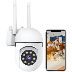 JAIOTlink 1080P Security Camera Wired, Baby Monitor with 360° Pan/Tilt, 2-Way Audio, Color Night Vision, AI Detection, SD/Cloud Storage, 2.4G/5GHz WiFi Home Surveillance Cam, Compatible with Alexa, Color: White (Wall Mount)