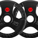 2-Inch Olympic Rubber Coate Cast Iron Weight Plate, Perfect for Weightlifting and Strength Training, Pack of 1