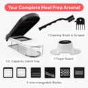 Fullstar Mandoline Slicer for Kitchen - Vegetable Chopper, Onion Potato Food Veggie Fruit Slicer and Cutter with Container, Kitchen Gadgets & Gifts, Home Essentials (6-in-1, White/Black)