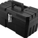 Akro-Mils 09514 ProBox 14-Inch Plastic Toolbox for Tools, Hobby or Craft Storage Toolbox with Removable Tray, 14-Inch x 8-Inch x 8-Inch, Black