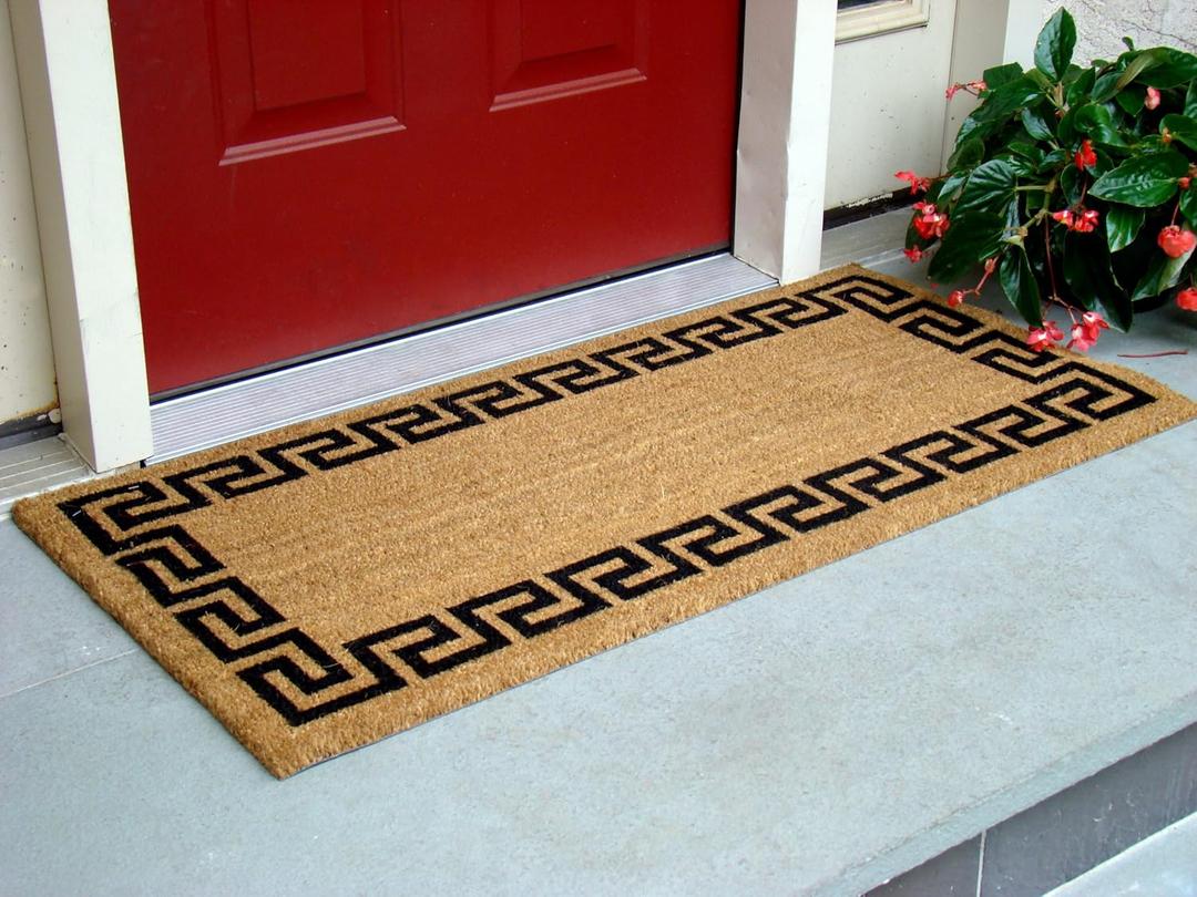 Kempf Greek Key Natural Coco Doormat, 22 by 47 by 0.5-Inch