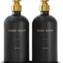 Prus Waso Black Soap Dispenser for Kitchen Sink, Hand and Dish Soap Dispenser with Stainless Steel Pump, Perfect for Gold Kitchen Accessories. (Gold & Black)