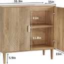 Sideboard Buffet Cabinet with Storage,Sideboard Buffet with Doors and Adjustable Shelf,Wooden Storage Cabinet, 31.3W x 15.0D x 30.6H (Natural), 31.5" W X 14.96" D X 30.71" H