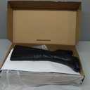 Amazon Essentials Women's Tall Heel Boot (11, Black Faux Leather)