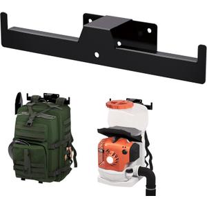 Backpack Blower Rack , Heavy Duty Steel Wall Mount for Secure Leaf Blower Storage , Garage Wall Organizer Holds Backpack Sprayer, Garden Tool Storage (Black-1PC)