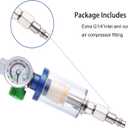 ENDOZER Oil Water Separator, Air Filter with Pressure Gauge, Pressure Regulator for Air Spray Gun, G1/4" Inlet and Outlet