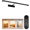 EZVALO Picture Light for Wall, 4800mAh 16'' Rechargeable Wireless IR Remote Built in Battery Lights for Painting, Dimmable Magnetic LED Art Display Light, Colors Temperatures, for Gallery, Living Room
