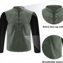 Men's Renaissance Costume, Pirate Shirt, Retro Lace-up Style for Medieval, Viking, Hippie and Halloween Cosplay (Green, XXL)