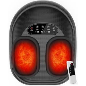 CARESKY Shiatsu Foot Massager Machine with Heat : Deep Kneading Foot Massage with Vibration & Compression for Plantar Fasciitis & Neuropathy Pain Relief, Deep Tissue Foot Massager