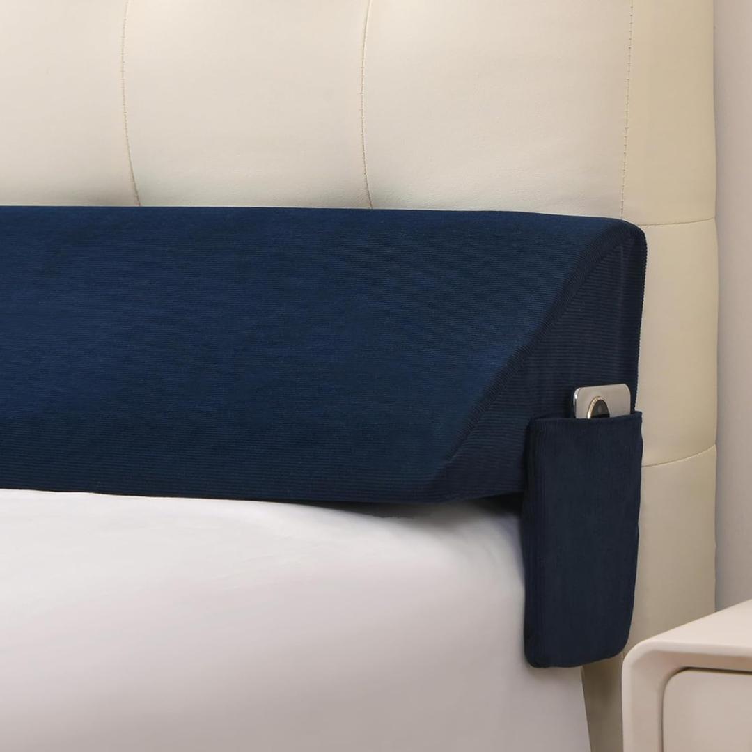 Vekkia King Bed Wedge Pillow for Headboard/Bed Mattress Gap Filler Wedge,Bed Gap Filler Close Gap (0-6"),Stop Pillow Falling Down-(Blue 76"x10"x6")