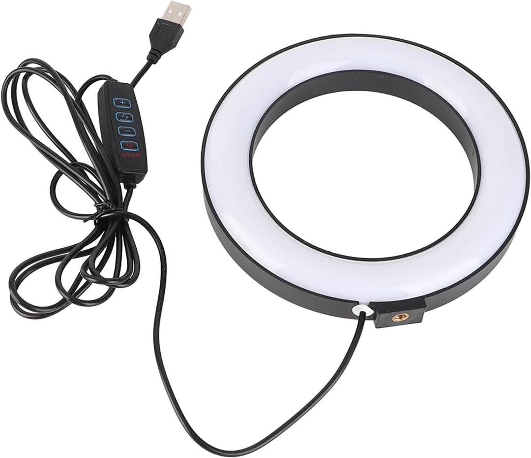 6 LED Light with Head for Vlog e Video Studio Dimmable Fill Light Compatible with Selfie Camera Studio Light for Video Recording and Photography on