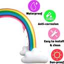 Inflatable Rainbow Cloud Sprinkler Toys, 8 x 5.5 Ft Summer Sprinkler Backyard Water Park Supply for Kids