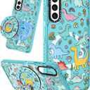 Cute Case for Samsung Galaxy S21 for Women Girls - Funny Design Compatible with Magsafe Magnetic Ring Holder Kickstand Art Dinosaur Fashion Pattern TPU Phone Covers