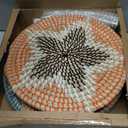 Tatuo 11 Pcs Boho Wall Basket Decor Bulrush Woven Wall Hanging Art Round Farmhouse Rustic Handmade Wicker for Summer Home, Bedroom, Living Room, Kitchen Decorations, Multi Sizes(Farmhouse)