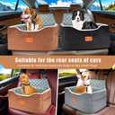 AlfaTok Memory Foam Booster Dog Car Seat for Medium Dogs (Under 45LBS): Elevated, Detachable Washable, Anti-Slip, for Car Back Seat, Travel Pet Bed with Seat Belt