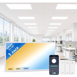 2x4 LED Flat Panel Light 1 Pack, 70W 9310Lm with Wireless Switch, 12in-1p