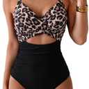Eomenie Women's One Piece Swimsuits Tummy Control Cutout High Waisted Bathing Suit Wrap Tie Back 1 Piece Swimsuit L